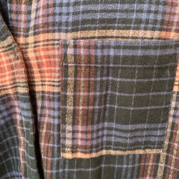 Forever 21 oversized purple pink brown flannel sz S color closest to last photo - Picture 6 of 7